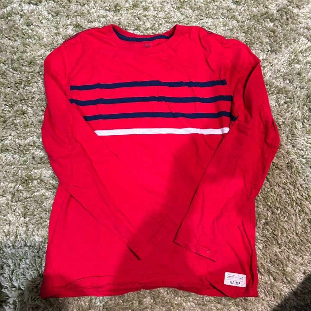 Red and Blue Striped Kids Shirt